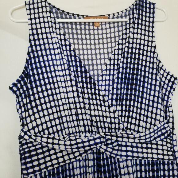 NWOT-Ellen Tracy Multicolor Twisted Front At Bodice V-Neck Maxi Sun Dress Size S - Picture 2 of 9